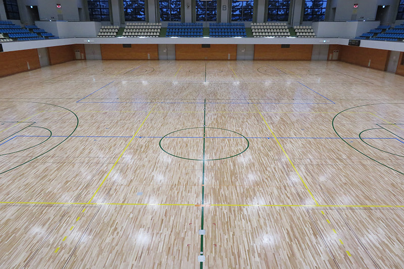 松任総合運動公園体育館床改修工事
